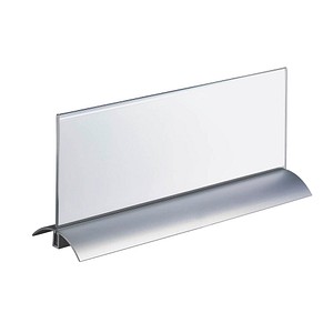 DURABLE Tisch-Namensschild DESK PRESENTER DE LUXE aus glasklarem Acryl und Alum