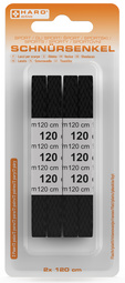 HARO Sport-Schnürsenkel, flach, 1200 mm, schwarz