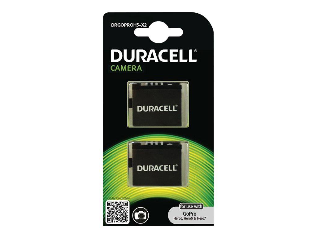 DURACELL 1x2 Duracell Li-Ion Akku 1250mAh für GoPro Hero 5/Hero 6/Hero 7