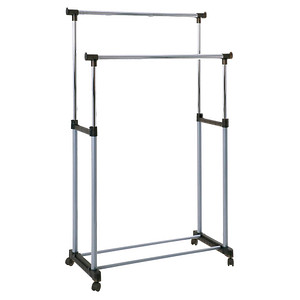 HAKU Möbel Rollgarderobe 44732 silber Metall 95,0 x 95,0-170,0 cm