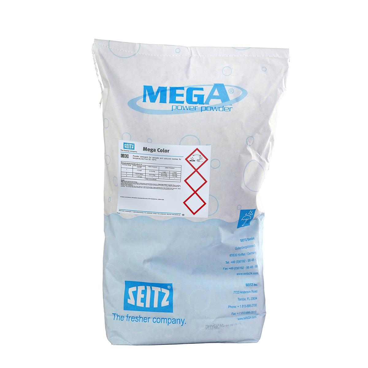 Mega Color | 20 kg pulverförmiges Fein- und Buntwaschmittel bei 30 - 60°C