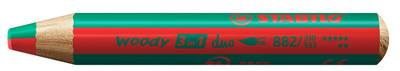 STABILO Multitalentstift woody 3 in 1 duo, rot/dunkelgrün