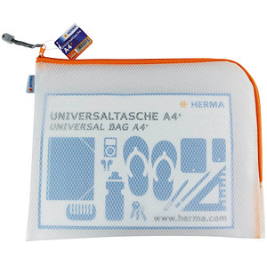 HERMA Reißverschlusstasche "Mesh Bags", DIN A4, orange
