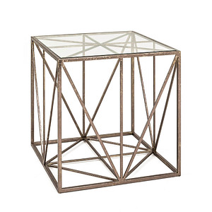 HAKU Möbel Beistelltisch Glas bronze 50,0 x 50,0 x 50,0 cm