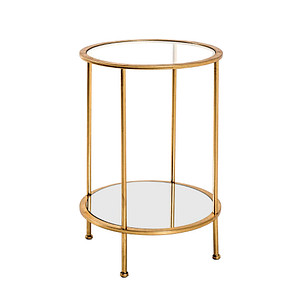HAKU Möbel Beistelltisch Glas gold 38,0 x 38,0 x 55,0 cm