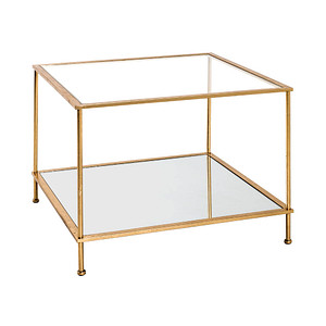 HAKU Möbel Beistelltisch Glas gold 60,0 x 60,0 x 45,0 cm