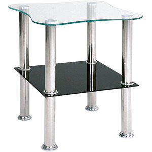 HAKU Möbel Beistelltisch Glas silber 40,0 x 40,0 x 47,0 cm
