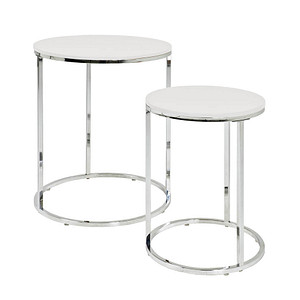 HAKU Möbel Beistelltische-Set Holz weiß