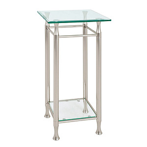 HAKU Möbel Beistelltisch Glas silber 35,0 x 35,0 x 72,0 cm