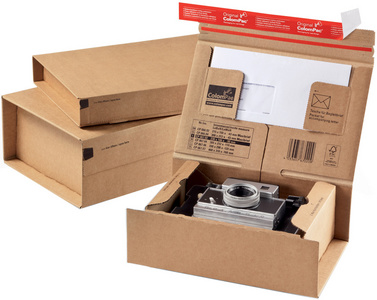 COLOMPAC Paket-Versandkarton "POST", Größe: SL, braun Innenmaße: (B)300 x (T)21
