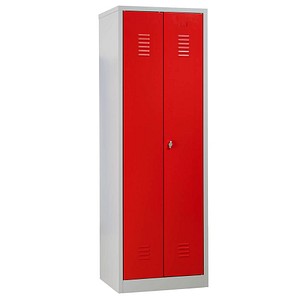 Gürkan Spind lichtgrau, feuerrot 103454, 1 Schließfach 60,0 x 50,0 x 180,0 cm