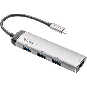 Verbatim USB-Hub 4-fach grau