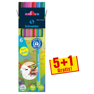 5 + 1 GRATIS: 5 Schneider Line-Up Fineliner farbsortiert 0,4 mm + GRATIS 1 Fineliner