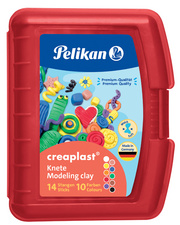 Pelikan Kinderknete Creaplast, 14er Kunststoffbox rot