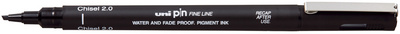uni-ball Fineliner PIN Chisel 2.0, Keilspitze, schwarz