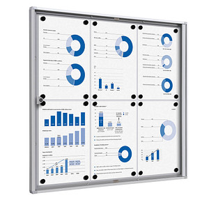 Showdown® Displays Schaukasten Economy XS silber 6x DIN A4