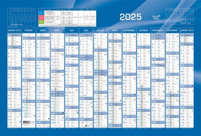 QUO VADIS Wandkalender, 650 x 430 mm, blau, 2024