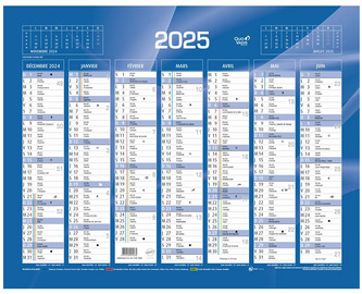 QUO VADIS Calendrier de banque bleu, 270 x 210 mm, 2025
