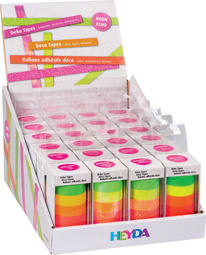HEYDA Deko-Klebeband "Neon Regenbogen", Thekendisplay