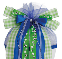 ROTH Schultütenschleife "Soccer", grün / blau