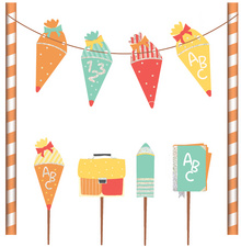 ROTH Tortendekoration "Einschulung", mit Glitzereffekt