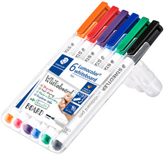 STAEDTLER Whiteboardmarker Lumocolor 301 WP6 1mm sort. 6St.