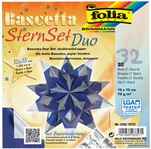 folia Faltblätter Bascetta-Stern, 150 x 150 mm, hochrot/gold