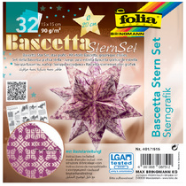 folia Faltblätter Bascetta-Stern, lila / bedruckt