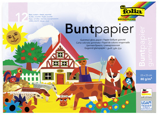 folia Glanzpapier-Bastelheft, 140 x 200 mm, 12 Blatt