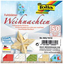 folia Faltblätter "Weihnachten", 150 x 150 mm, 80 g/qm