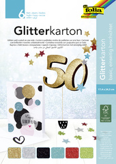 folia Glitterkarton-Block "Basic", 170 x 245 mm, 300 g/qm