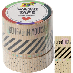 folia Deko-Klebeband Washi-Tape KRAFTPAPIER I, 4er Set