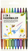 folia Doppel-Fasermaler 2 in 1, 10er Etui