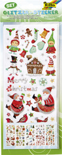 folia Weihnachts-Glitzer-Sticker CHRISTMAS