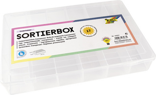 folia Sortierbox, aus PP, 17 Fächer, transparent