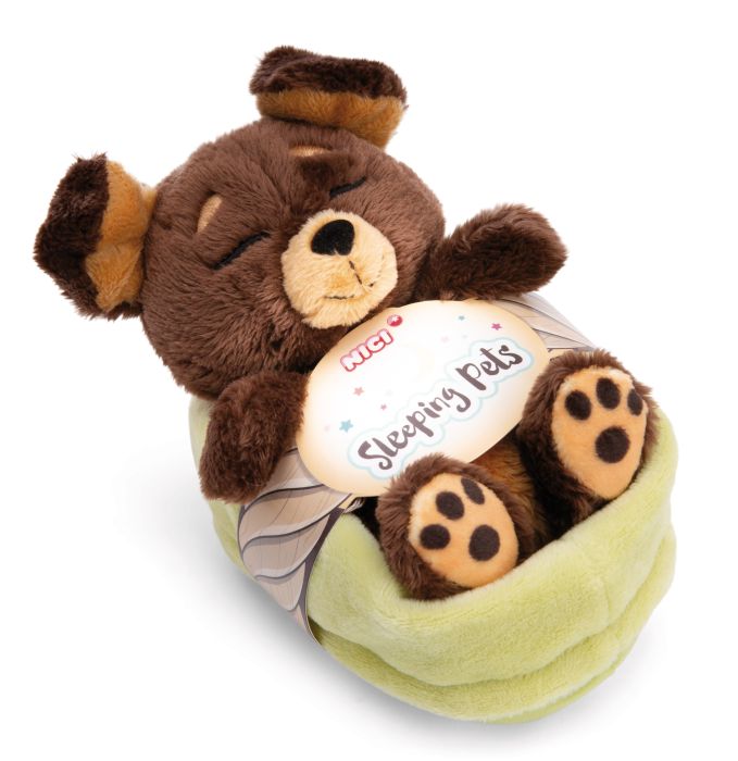 Kuscheltier Hund braun 12cm schlafend im