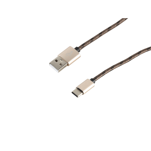 S-CONN USB Ladekabel USB A-ST auf USB C-ST Nylon gr?n 2,0m (14-50083)