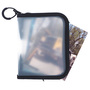 FolderSys Reißverschlussbeutel Mini A6 transparent/schwarz 0,5 mm