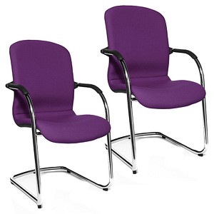 2 Topstar Besucherstühle Open Chair 110 OC690 T33 lila Stoff
