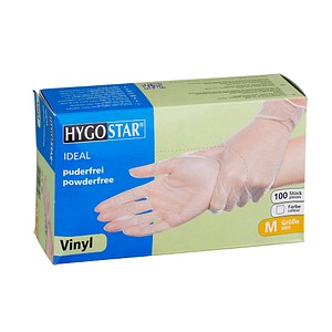 HYGOSTAR Vinyl-Handschuh "IDEAL", M, weiß, puderfrei