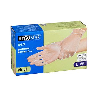 HYGOSTAR Vinyl-Handschuh "IDEAL", L, weiß, puderfrei