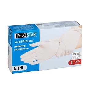 HYGOSTAR Nitril-Handschuh "SAFE PREMIUM", S, weiß