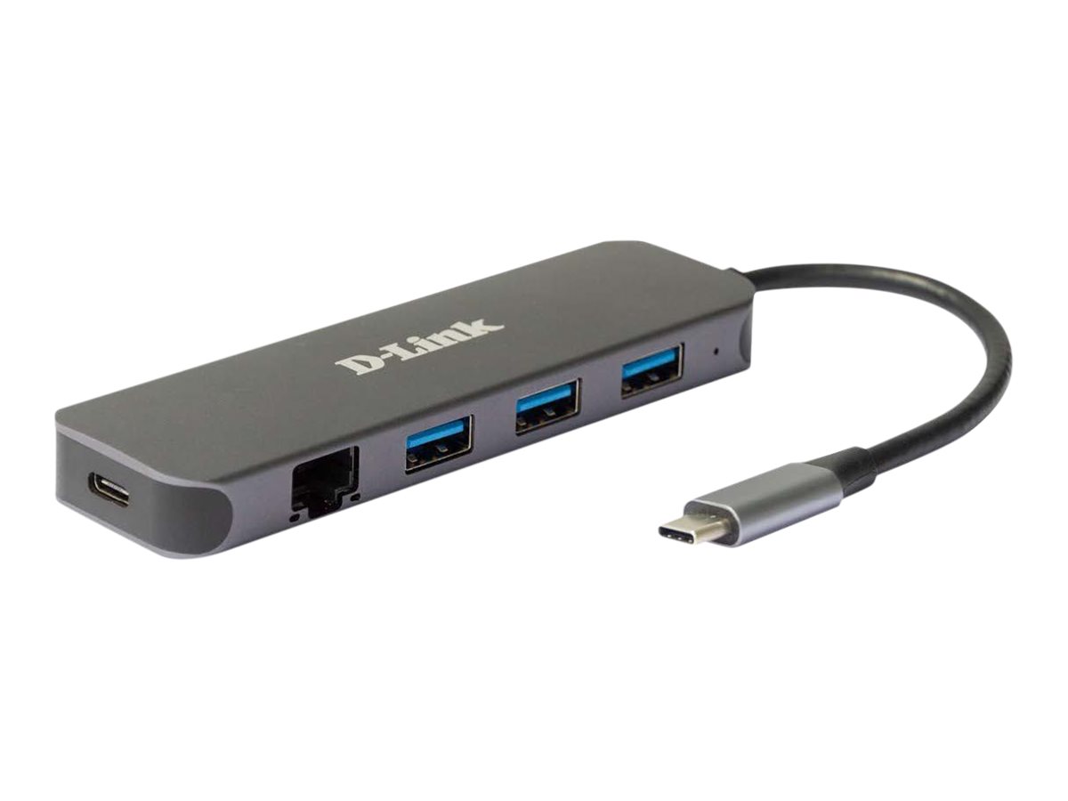 D-LINK DUB-2334 5-in-1 USB-C Hub mit Gigabit Ethernet/Po
