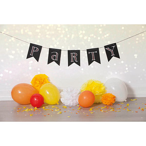 folia Wimpelkette aus Tafelfolie, 14 Wimpel, schwarz