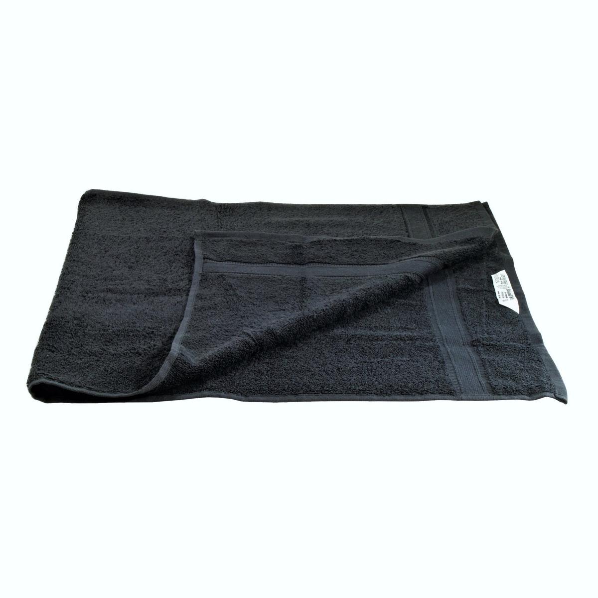 Handtuch Walk, Baumwolle, 50 x 100 cm, mit Glanzbordüre | schwarz einfarbig, waschbar 60 °C