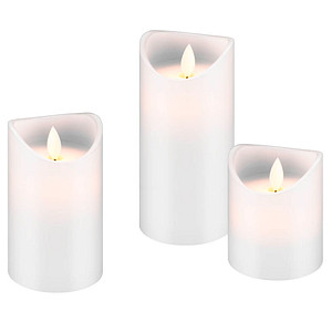3 goobay LED-Kerzen weiß