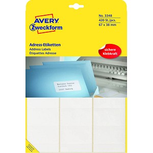 ZWECKFORM Avery - Permanent-Adressklebeetiketten - weiß - 67 x 38 mm - 420 Etik