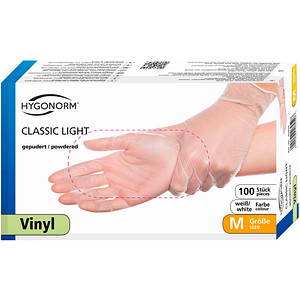 HYGONORM unisex Einmalhandschuhe CLASSIC LIGHT weiß Größe M 100 St.