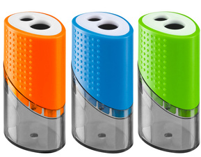 Wonday Doppel-Spitzdose aus Kunststoff, farbig sortiert