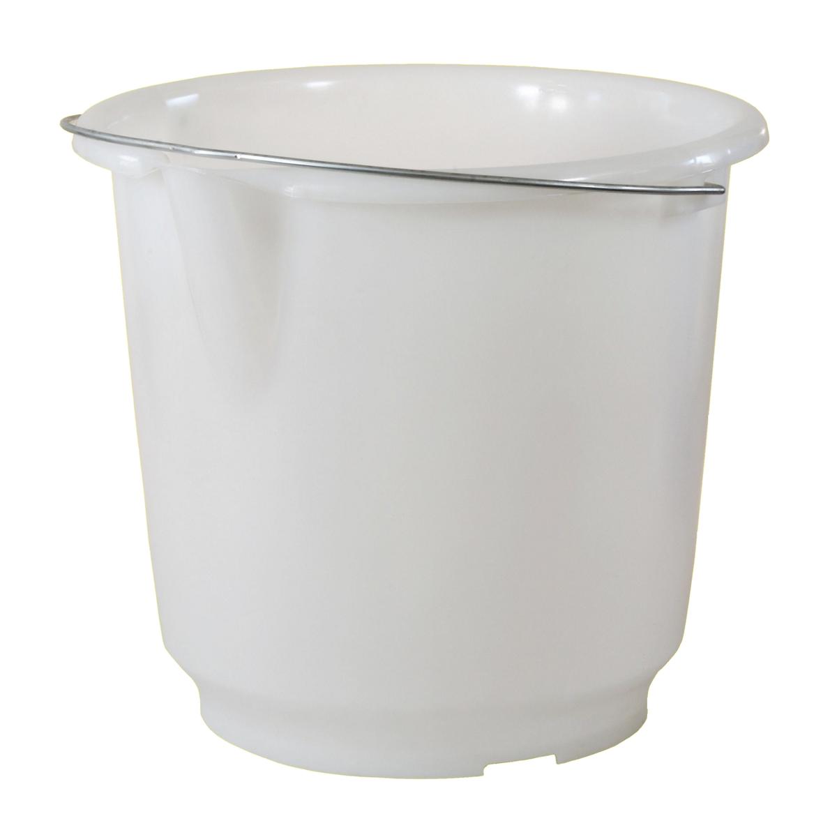 Eimer 15 Liter mit Metallbügel, Ausgießer und Skala | natur Ø 32 cm, Höhe 30 cm